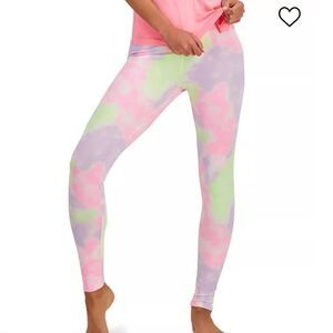 JENNI Cotton Stretch Neon Tie-dyed Print Leggings size XSMALL